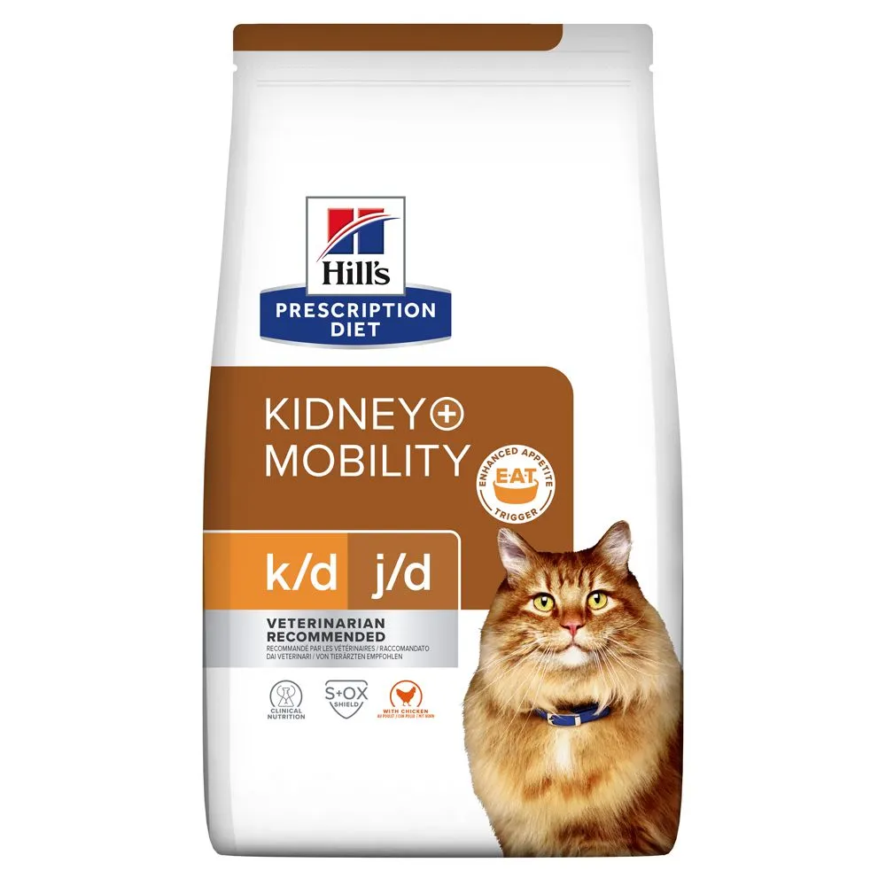 Hill's Prescription Diet K/D J/D Kidney + Mobility Croquettes Pour Chat Au Poulet - 3Kg 3 Hill's Prescription Diet K/D J/D Kidney + Mobility Croquettes Pour Chat Au Poulet - 3Kg