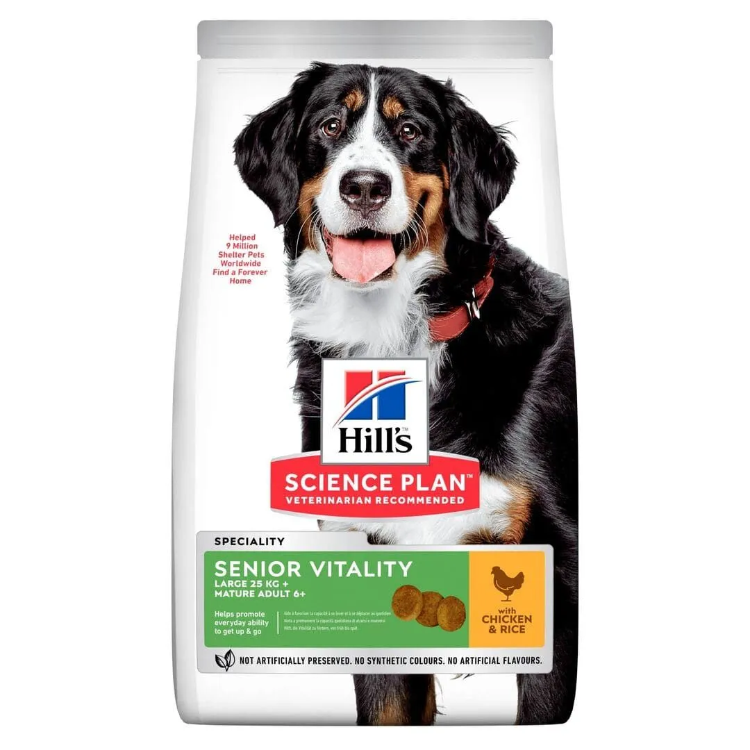 Hill's Science Plan Chien Mature Adult 6+ Senior Vitality Large Breed Poulet 3 Hill's Science Plan Chien Mature Adult 6+ Senior Vitality Large Breed Poulet