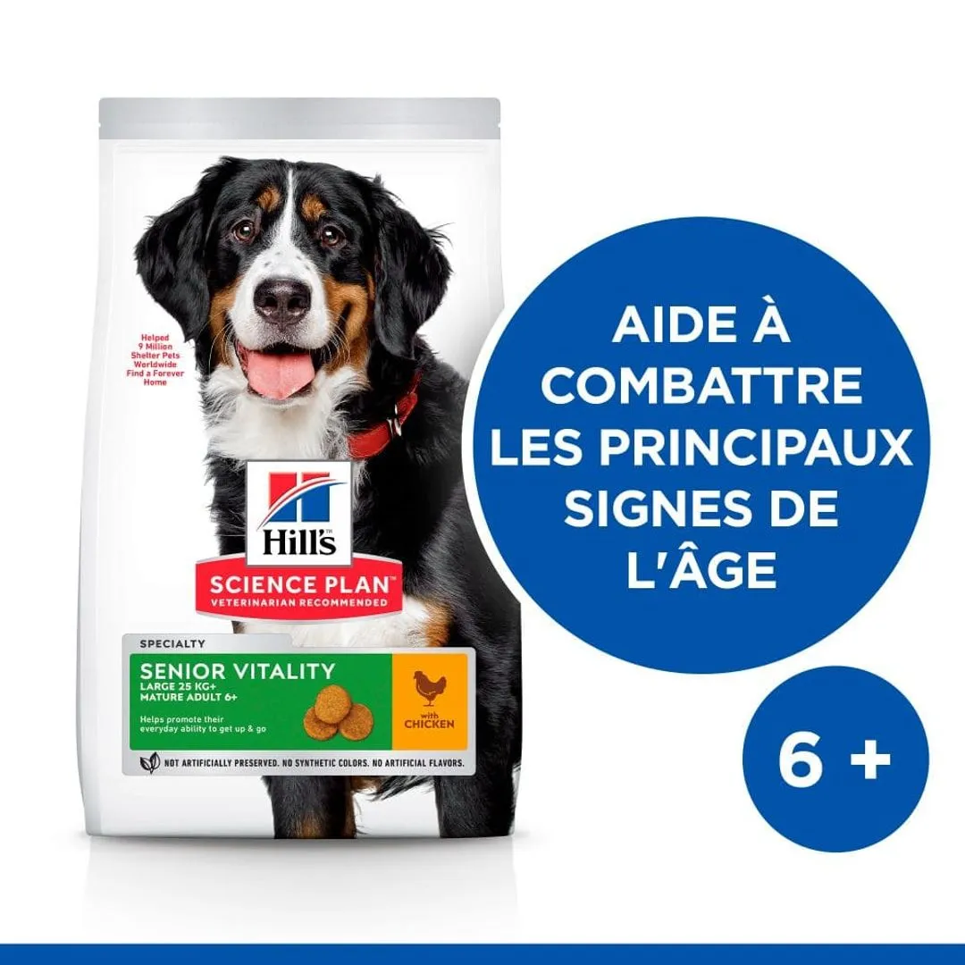 Hill's Science Plan Chien Mature Adult 6+ Senior Vitality Large Breed Poulet 4 Hill's Science Plan Chien Mature Adult 6+ Senior Vitality Large Breed Poulet – Image 2