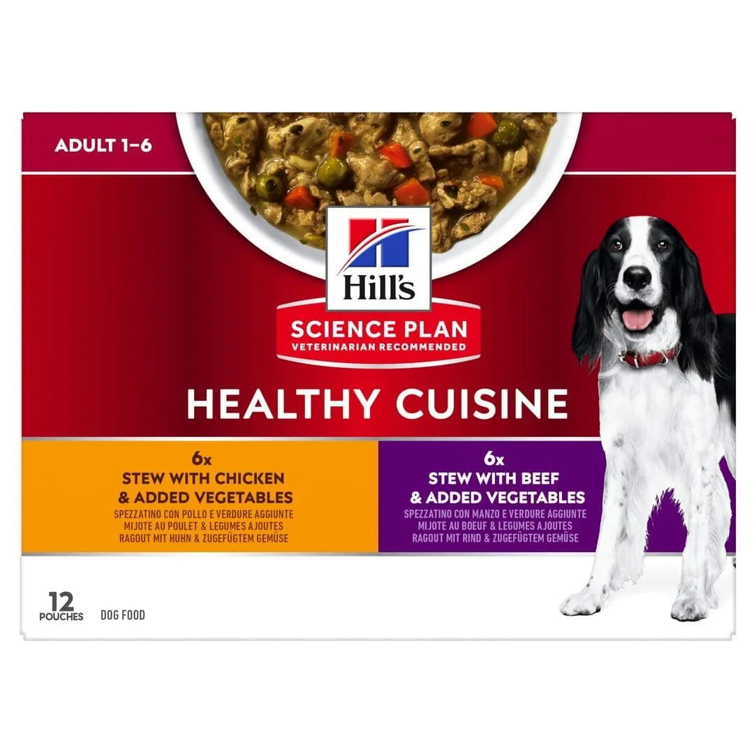 Hill's Hill’s Science Plan Chien Adult Mijotés Healthy Cuisine Poulet Bœuf 3 Hill's Hill’s Science Plan Chien Adult Mijotés Healthy Cuisine Poulet Bœuf