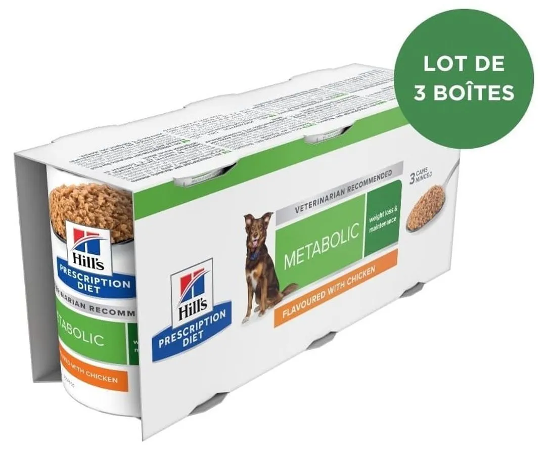 Hill's Prescription Diet Chien Metabolic Boîte Poulet 3 Hill's Prescription Diet Chien Metabolic Boîte Poulet