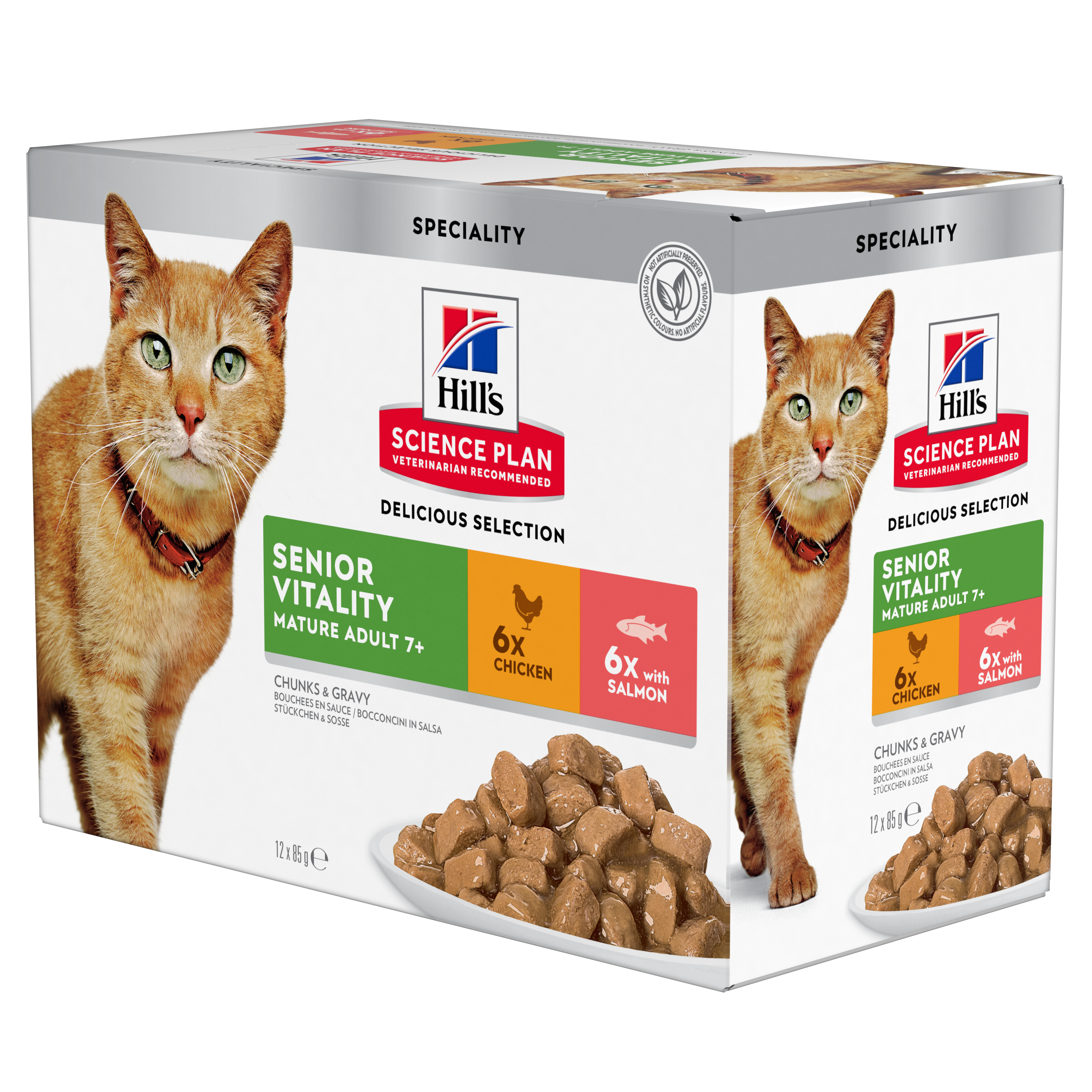 Hill's Science Plan Mature Adult Vitality Multipack 12 Sachets Pour Chat Âgé Au Poulet Et Saumon 3 Hill's Science Plan Mature Adult Vitality Multipack 12 Sachets Pour Chat Âgé Au Poulet Et Saumon